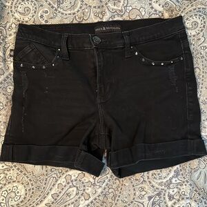 Rock & Republic Size 12 Denim Black Bumpershorts